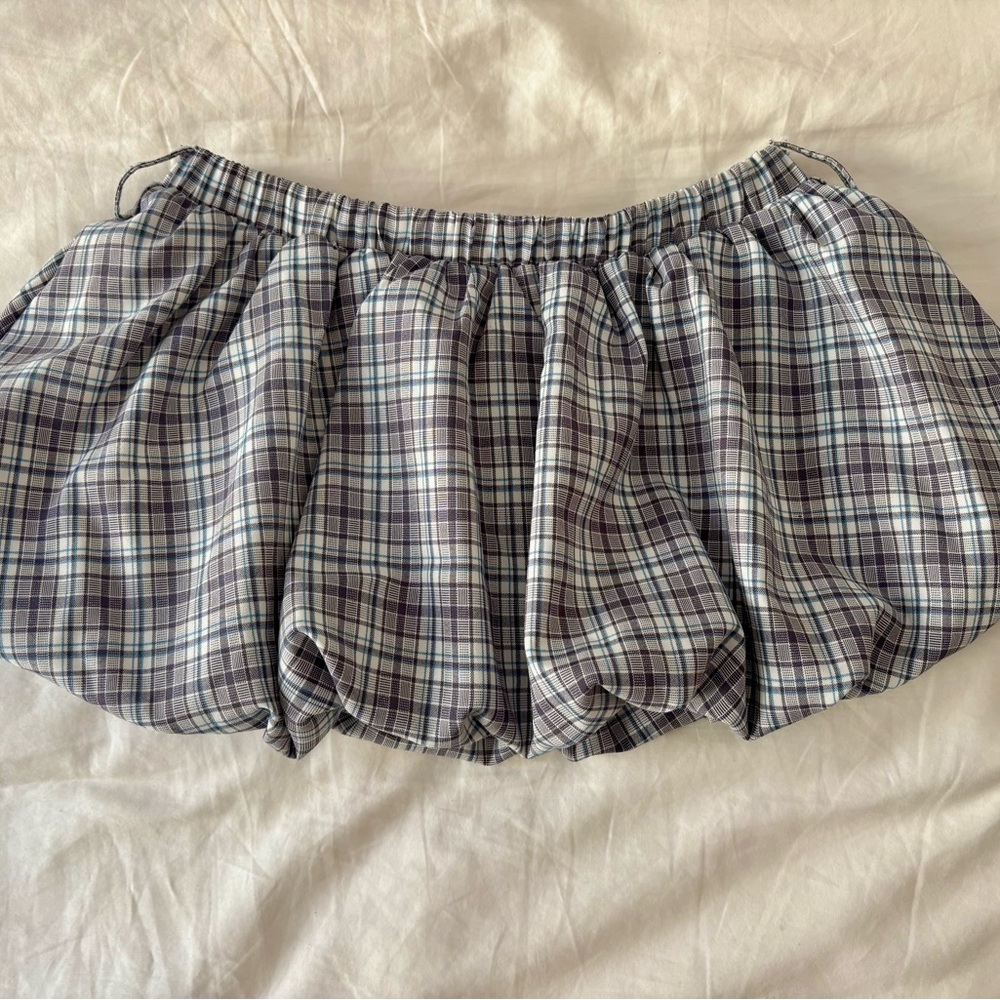 Edikted Plaid Mini Skirt - Black and White